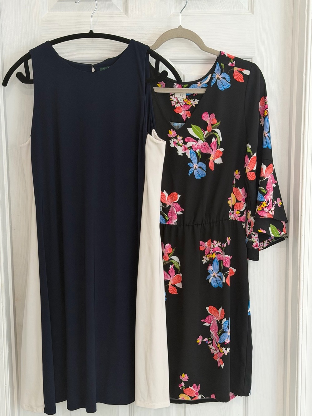 Ralph Lauren Black Dress with white sides and black dress with floral